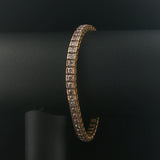 10k Yellow Gold and 3.5cttw Diamond 15g Solid Square Link Bracelet 7.25"