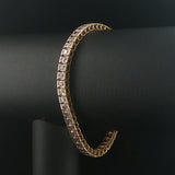 10k Yellow Gold and 3.5cttw Diamond 15g Solid Square Link Bracelet 7.25"