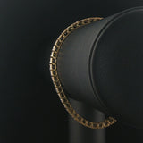 10k Yellow Gold and 3.5cttw Diamond 15g Solid Square Link Bracelet 7.25"