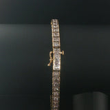 10k Yellow Gold and 3.5cttw Diamond 15g Solid Square Link Bracelet 7.25"