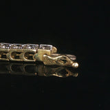 10k Yellow Gold and 3.5cttw Diamond 15g Solid Square Link Bracelet 7.25"