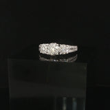 10k White Gold and 1cttw Diamond Three Diamond Halo Ring Size 7.75