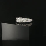 10k White Gold and 1cttw Diamond Three Diamond Halo Ring Size 7.75