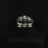 10k White Gold and 1cttw Diamond Three Diamond Halo Ring Size 7.75