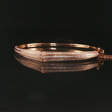 18k Rose Gold and 1cttw Diamond and Pink Sapphire Crowned Bangle Bracelet 6.5"