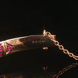 18k Rose Gold and 1cttw Diamond and Pink Sapphire Crowned Bangle Bracelet 6.5"
