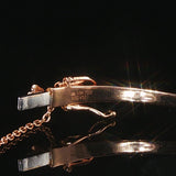 18k Rose Gold and 1cttw Diamond and Pink Sapphire Crowned Bangle Bracelet 6.5"