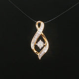 18k Yellow Gold and 0.25cttw Diamond Pendant 0.85"