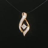 18k Yellow Gold and 0.25cttw Diamond Pendant 0.85"