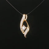 18k Yellow Gold and 0.25cttw Diamond Pendant 0.85"