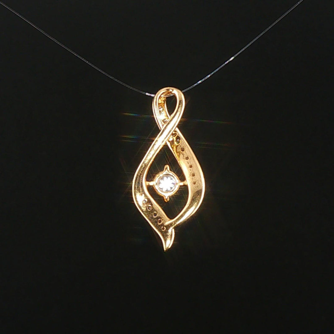 18k Yellow Gold and 0.25cttw Diamond Pendant 0.85"