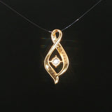 18k Yellow Gold and 0.25cttw Diamond Pendant 0.85"