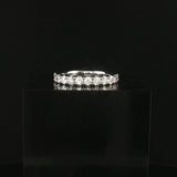 18k White Gold and 0.75cttw Diamond Half Eternity Band Ring Size 7.5