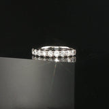 18k White Gold and 0.75cttw Diamond Half Eternity Band Ring Size 7.5