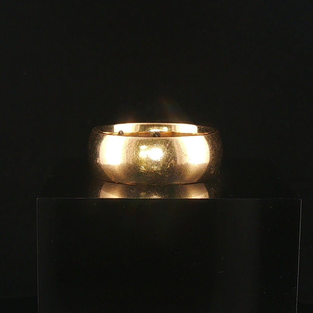 14k Yellow Gold Multi Gemstone and Diamond Solid Band Ring Size 9.5