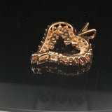 14k Yellow Gold and 0.60cttw Round and Baguette Diamond Heart Pendant