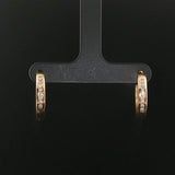 14k Yellow Gold and 0.20cttw Diamond Vintage Hoop Earrings