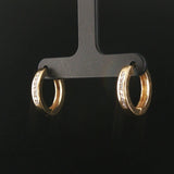 14k Yellow Gold and 0.20cttw Diamond Vintage Hoop Earrings