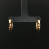 14k Yellow Gold and 0.20cttw Diamond Vintage Hoop Earrings