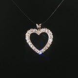 14k White Gold and 0.65cttw Diamond Vintage Heart Pendant