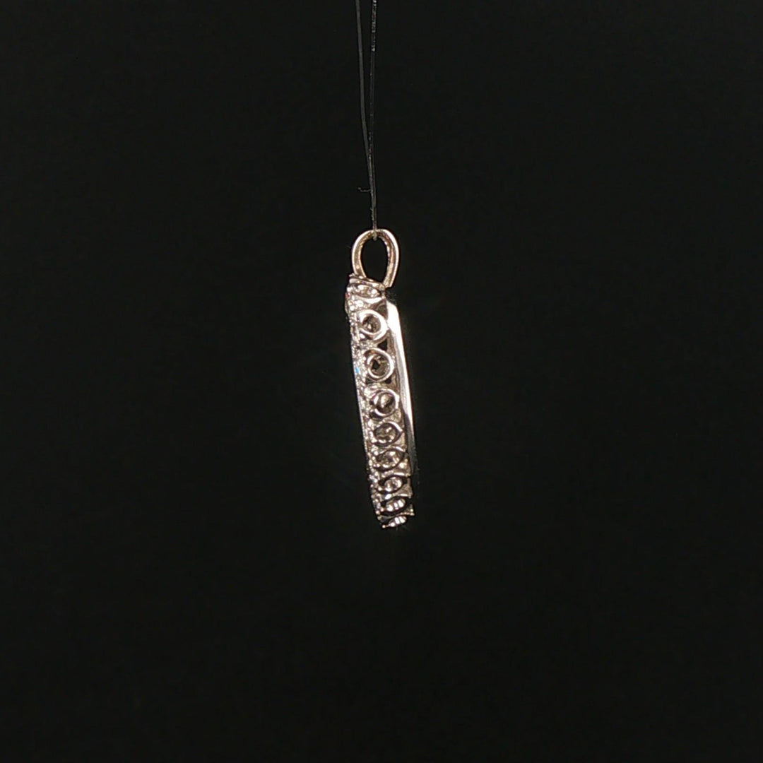 14k White Gold and 0.65cttw Diamond Vintage Heart Pendant