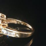 14k Yellow Gold 1ct Emerald and 0.25cttw Diamond Halo Ring Size 5