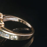 14k Yellow Gold 1ct Emerald and 0.25cttw Diamond Halo Ring Size 5