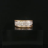 14k Yellow and White Gold 0.35cttw Pave Diamond Vintage Ladies Band Ring Size 7