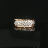 14k Yellow and White Gold 0.35cttw Pave Diamond Vintage Ladies Band Ring Size 7