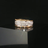 14k Yellow and White Gold 0.35cttw Pave Diamond Vintage Ladies Band Ring Size 7