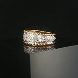 14k Yellow and White Gold 0.35cttw Pave Diamond Vintage Ladies Band Ring Size 7