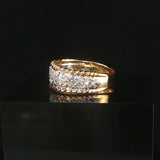 14k Yellow and White Gold 0.35cttw Pave Diamond Vintage Ladies Band Ring Size 7