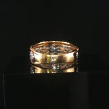 14k Yellow and White Gold 0.35cttw Pave Diamond Vintage Ladies Band Ring Size 7