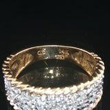 14k Yellow and White Gold 0.35cttw Pave Diamond Vintage Ladies Band Ring Size 7