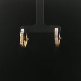 14k Yellow Gold and 0.30cttw Diamond Hoop Earrings