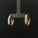 14k Yellow Gold and 0.30cttw Diamond Hoop Earrings