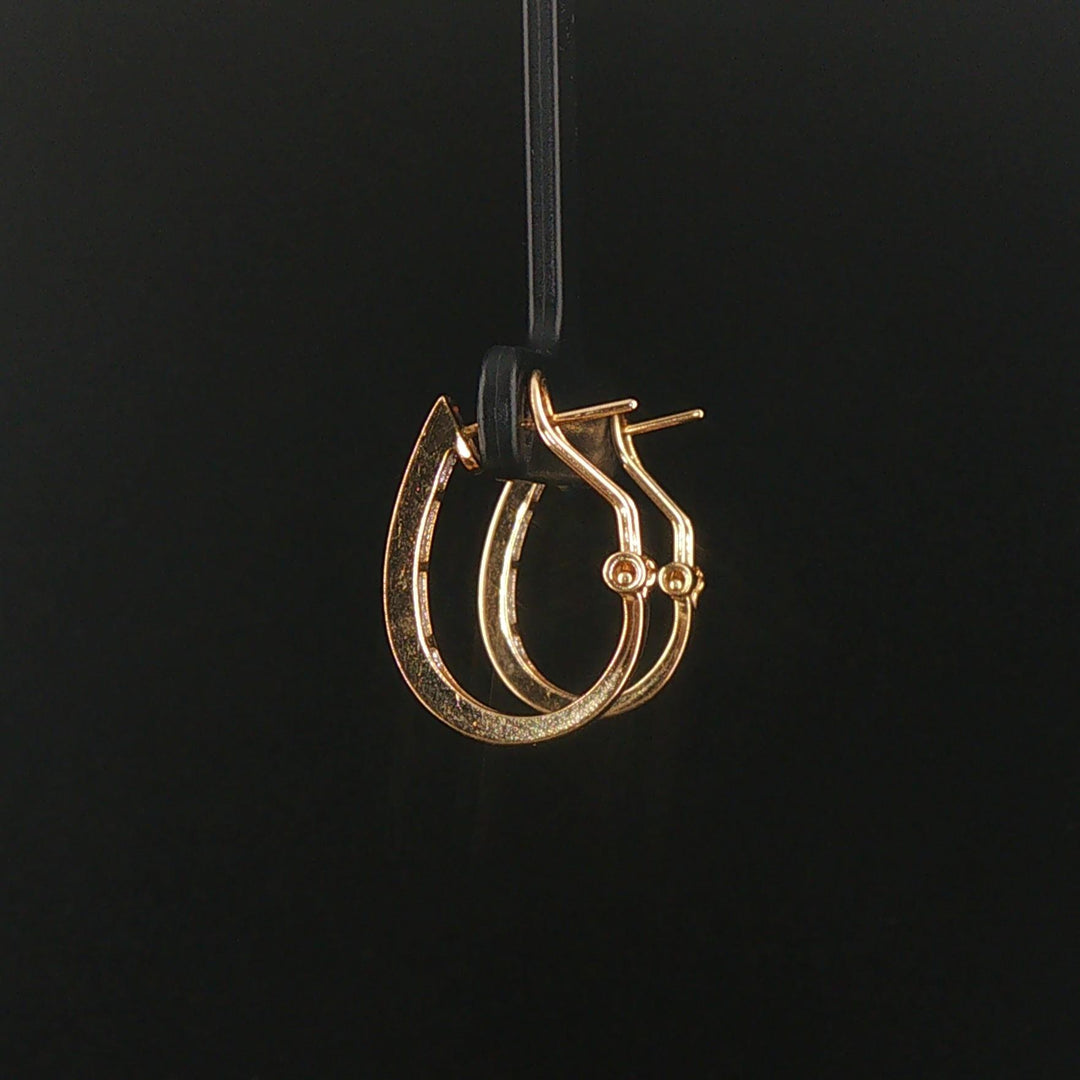 14k Yellow Gold and 0.30cttw Diamond Hoop Earrings