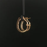 14k Yellow Gold and 0.30cttw Diamond Hoop Earrings