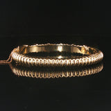14k Yellow Gold and 0.50cttw Diamond Solid Heavy Bangle Bracelet 6.25"