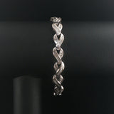 18k White Gold and 1.50cttw Baguette Diamond Heavy 27g Link Bracelet 7.25"