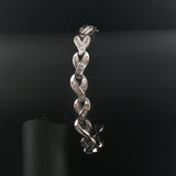 18k White Gold and 1.50cttw Baguette Diamond Heavy 27g Link Bracelet 7.25"