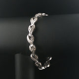 18k White Gold and 1.50cttw Baguette Diamond Heavy 27g Link Bracelet 7.25"