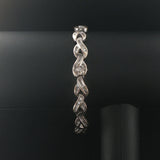 18k White Gold and 1.50cttw Baguette Diamond Heavy 27g Link Bracelet 7.25"