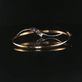 14k Yellow and White Gold 0.50cttw Diamond Fancy Bangle Bracelet 6.75"