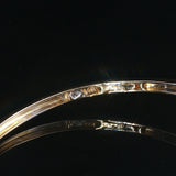 14k Yellow and White Gold 0.50cttw Diamond Fancy Bangle Bracelet 6.75"