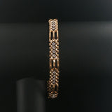 14k Yellow Gold and 0.65cttw Diamond Vintage Fancy Bar Link Bracelet 7.25"