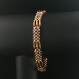 14k Yellow Gold and 0.65cttw Diamond Vintage Fancy Bar Link Bracelet 7.25"