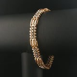 14k Yellow Gold and 0.65cttw Diamond Vintage Fancy Bar Link Bracelet 7.25"