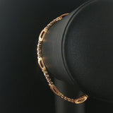 14k Yellow Gold and 0.65cttw Diamond Vintage Fancy Bar Link Bracelet 7.25"