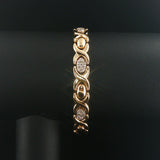 14k Yellow Gold and 0.50cttw Diamond Vintage Hugs and Kisses XO Link Bracelet 7"